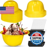 24 Sets Construction Hat Ice Cream Bowls & Spoons - Plastic Snack/dessert Cups New. Price: $46.52.