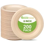 Small Paper Plates 6 Inch 200 Pack Bulk Eco Friendly Brown New. Price: $35.35.