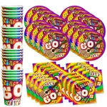 60S Birthday Party Supplies Set, Plates Napkins Cups Tableware, Kit For 16 New. Price: $27.35.