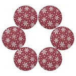 Christmas White Snowflake Round Placemats Set Of 15.4X15.4INX6, 3 New. Price: $35.99.