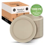 Ibambo Bamboo Disposable Paper Plates - 7 Inch, 1000 Pack, Compostable New. Price: $99.97.