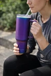 Greatyos 40OZ Insulated Tumbler Handle Straw Lid Purple Stainless Used. Price: $15.99.