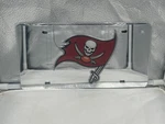 Tampa Bay Buccaneers Nfl Silver Reflective Lasercut License Plate Wincraft New. Price: $35.00.