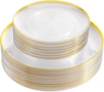 Liyh Clear And Gold Plastic Plates Heavy Duty 10.25, New. Price: $45.16.