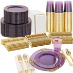Plastic Plates 350PIECES Dinnerware Set For 150 Guests Purple Nervure 350PCS New. Price: $114.99.