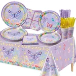 Butterfly Party Decorations - 166 Pcs Purple Plates, Napkins, Cups,... New. Price: $24.38.