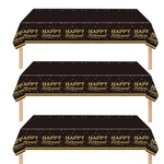 Happy Retirement Party Tablecloths - 3PIECES Black And Gold Disposable Plasti... New. Price: $22.25.