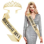 2 Pcs Gold "birthday Diva" Sash Rhinestones Tiara Women Decoration Kit Party New. Price: $18.17.