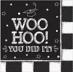 Amscan Hooray Grad Beverage Napkins, Standard, Black & White New. Price: $13.99.