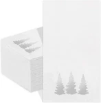 Quera 50 Pack Christmas Paper Napkins 4.3'' X 7.8'' Winter Silver Woodland Trees New. Price: $11.67.