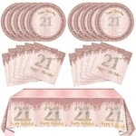 21ST Birthday Rose Gold Party Supplies Girls Tablecloth Plates Napkins Sweet New. Price: $19.56.
