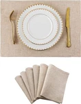 Home Brilliant Burlap Linen Placemats 13" X 19", Set Of 6, Light New. Price: $39.65.