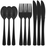300 Pieces Black Plastic Silverware Duty Cutlery Set Heavyweigh... New. Price: $37.75.
