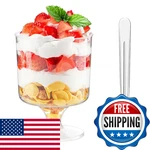 Cezoowyex 160X 5OZ Dessert Cups With Spoons, Clear Parfait Chafing New. Price: $34.35.