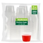 Freshware Plastic Portion (no Lids) 1 Ounce, 250 Oz - Cups, Clear New. Price: $16.99.