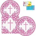 Lobyn Party Plates And Napkins - Elegant Fancy Pink Cross Theme 7 Cake Pla... New. Price: $15.84.