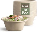 Large Disposable - Heavy Duty Paper Bowls Made From Sugarcane And Bamboo New. Price: $30.99.