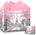 Pink Paris Theme Birthday Gift Bag For Women Girls Baby Shower Eiffel Tower New. Price: $14.11.