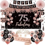 75TH Birthday Decorations For Women, 33PCS Crown And Sash, Black Rose Go... New. Price: $30.68.