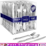 Heavy Duty Disposable Silver Cutlery Set 300 Pcs Elegant Party Utensils New. Price: $39.98.