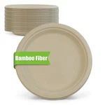 500 Count 9 Inch Compostable Bamboo Fiber Disposable Round Plates Eco Tableware New. Price: $71.39.