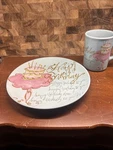 Happy Birthday Plate And Mug Set Sky Blue, Pink, Gold Used. Price: $15.00.