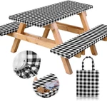 Rnoony Vinyl Fitted Picnic Table With Bench Covers And Bag, 6FT Outdoor Wa New. Price: $35.73.