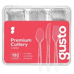 192 Combo Pack Premium Heavyweight Disposable Clear Plastic Silverware - 64... New. Price: $32.07.