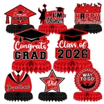 Perfqu 8 Pieces Class Of 2026 Graduation Table Decorations - Red New. Price: $15.99.