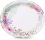 50 Count Floral Oval Paper Plates, 10" X 12.5" Large Disposable Dinner Serving New. Price: $28.99.