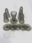 Tupperware Tall Parfait Dessert Pudding Cups Set Of 6 Gray W/lids Vintage #754-7 Used. Price: $24.00.
