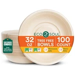 Eco Soul Compostable 32 Oz Sugarcane Soup Bowls 100-PACK Disposable Sturdy New. Price: $85.80.