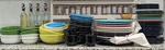 Fiestaware Bowls And Plates, Multiple Colors, Sizes, Mix Match, Retired Used. Price: $7.00.