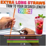 Flexible Long Plastic Straws For Tall Drinks 200 Pcs New. Price: $46.79.