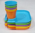 Great Brights Square Plates And Cups (5 Pair Pack) New. Price: $17.99.