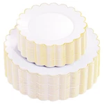 Supernal 100PCS White And Gold Plastic Plates Scalloped Plasti... New. Price: $133.97.