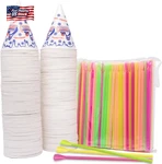 200 Snow Cone Cups 6 Oz And Spoon Straws New. Price: $26.85.