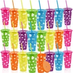 Tumbler 24 Oz Hawaiian Luau Reusable Plastic Straw Lid Kochorie Cups Design New. Price: $51.99.