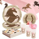 Fun Express Horse Party Disposable Tableware Kit, 153 Piece New. Price: $39.56.