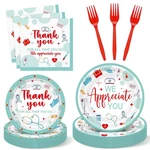 24 Set Nurse Week Party Supplies Thank You Disposable Plates Napkins Fo... New. Price: $37.59.