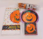 Vtg Nos Halloween Party Supplies Paper Tablecloth Plates Cups Napkins Pumpkin New. Price: $23.37.