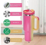 Youexpert 40OZ Tumbler With Handle Straw Lid Stainless Steel - Carnival Pink Used. Price: $36.24.