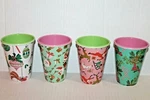 One Hundred 80 Degrees Set Of 4 Melamine Christmas Drink Cups Glasses New. Price: $19.99.