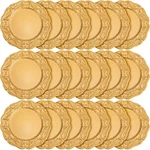 18 Pcs 13' Unique Antique Gold Plates, Plastic Reusable Disposable Dinner New. Price: $69.99.