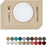 Kevin Textile Burlap Linen Placemats Set Of 4 Heat Resistant Dining Table New. Price: $22.05.