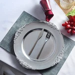 24 Silver 13" Round With Embossed Rim Charger Plates Wedding Dinner Light Gray New. Price: $82.29.