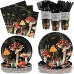 175 Pcs Mushroom Party Supplies Plates And Napkins Tableware Set Disposable D... New. Price: $35.53.