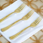 Hard Plastic Gold Forks Party Wedding Catering Cutlery Disposable Silverware New. Price: $10.78.