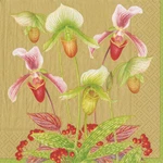Caspari - Slipper Orchid Paper Luncheon Napkins New. Price: $6.99.