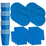 Solid Blue Birthday Party Supplies Set Plates Napkins Cups Tableware 16 New. Price: $29.61.